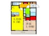 エトワールウエスト 1LDKの間取り