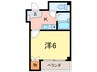 住吉スカイブルー 1Kの間取り
