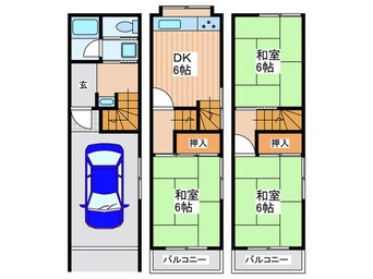 間取図 長吉長原2丁目貸家