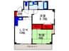 刀根山中環ビル 2LDKの間取り