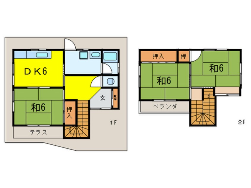 間取図 門戸岡田町貸家A棟