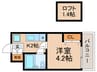 キンブリッジ京都駅西 1Kの間取り