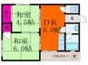 大原マンション 2DKの間取り