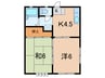 ハイツ北町 2Kの間取り