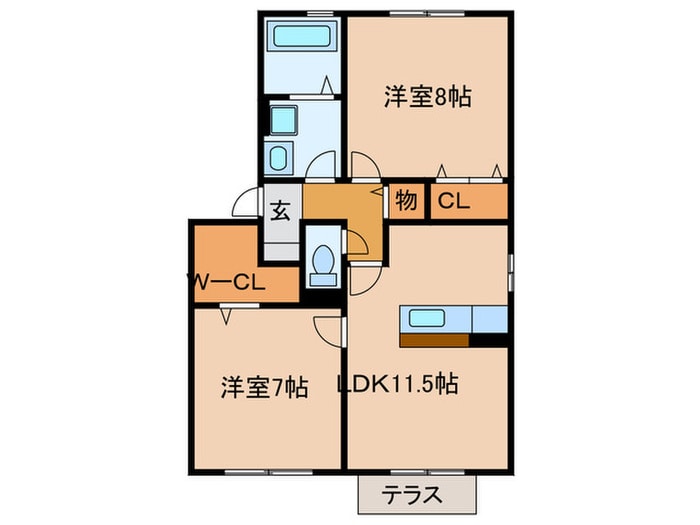 間取り図 クレ－ルヒル白水