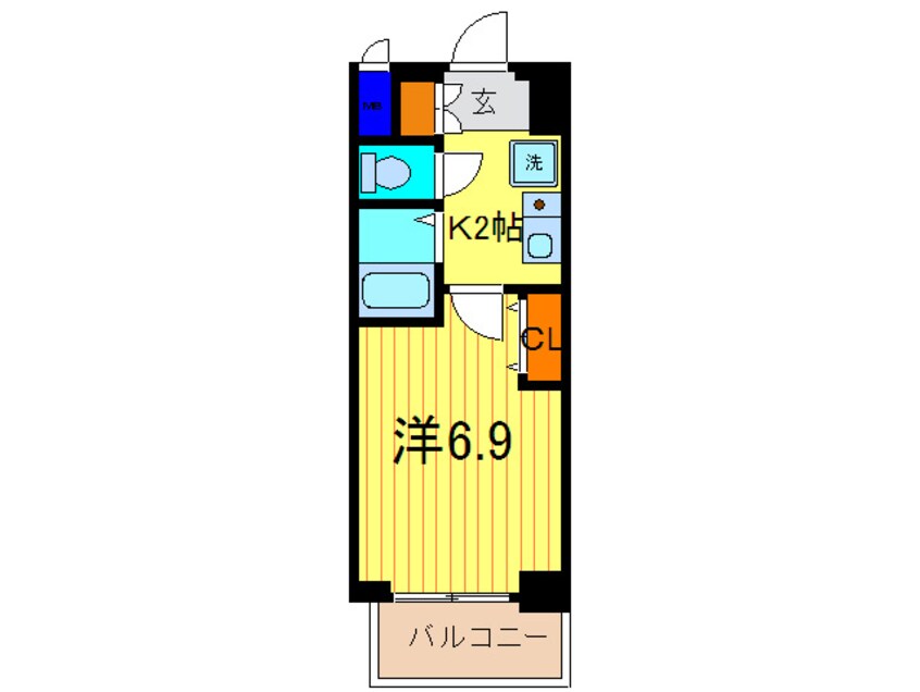 間取図 プレサンス京都二条城前(１０２)