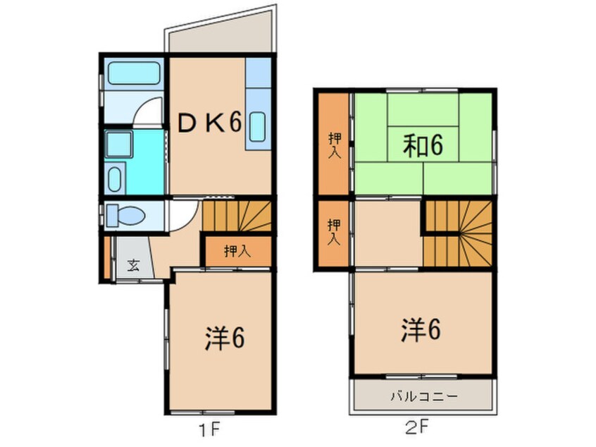 間取図 門戸岡田町貸家D棟