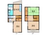 門戸岡田町貸家D棟 3DKの間取り