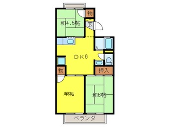 間取図 ＩＳＥ伊勢住宅我孫子6703　Ａ棟