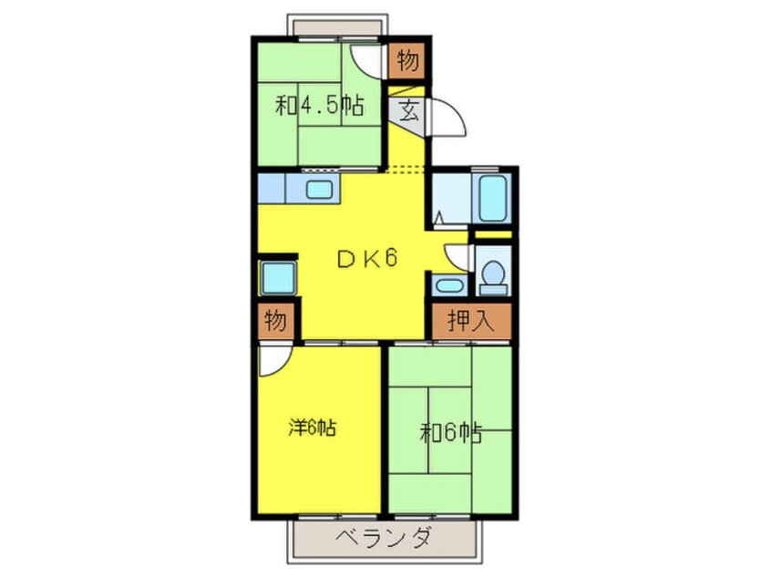 間取図 ＩＳＥ伊勢住宅我孫子6703　Ａ棟