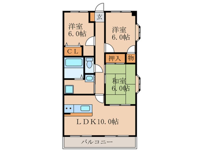 間取図 エクラ丹波橋