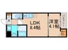 H-maison住之江Ⅲ 1LDKの間取り