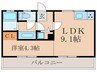 グリーンハイツ北村 1LDKの間取り