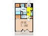 ア－バンウェル茨木 1Kの間取り