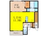 エピーク下中条A棟 1LDKの間取り