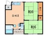 トキワマンション 2DKの間取り