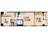 二条城東レジデンス 1LDK+Sの間取り