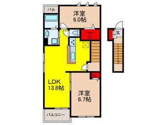 間取図 カンフォタブル・メゾンⅡ