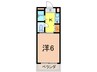 カルムⅡ 1Kの間取り