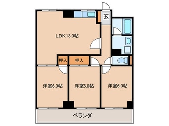 間取図 スカイハイム天神橋