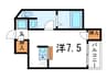 六甲台ベネフィック 1Rの間取り