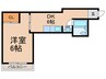 リバーハイツコーチⅡ 1DKの間取り