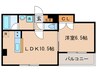 グランコート東野 1LDKの間取り