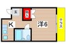 ハイツ山喜 1Kの間取り