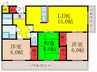 パークヒル尾崎 3LDKの間取り