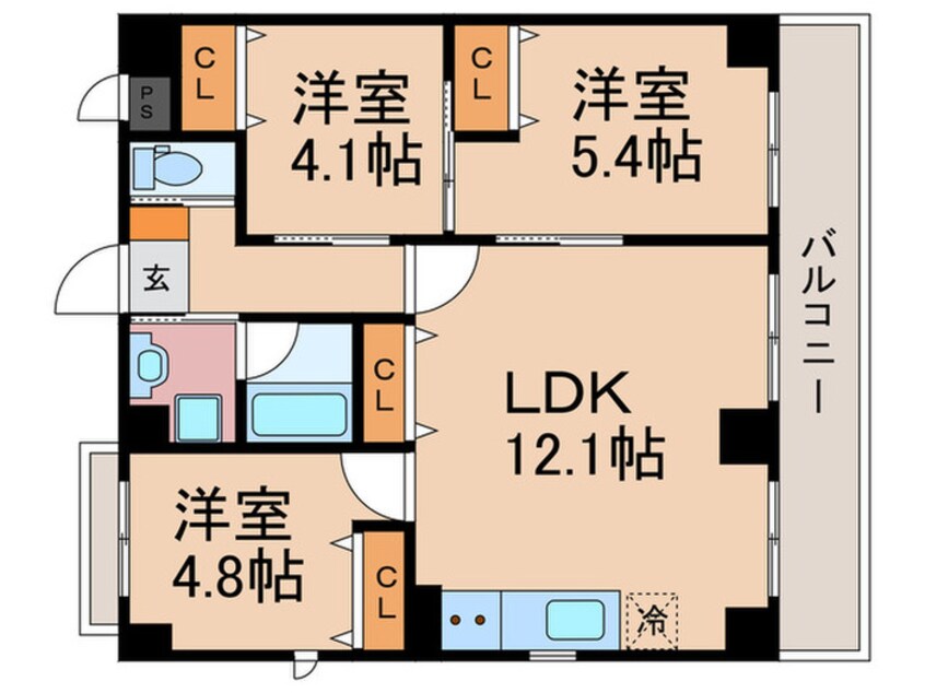 間取図 GRAND LATTICE 河原町七条 北棟