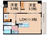 GRAND LATTICE 河原町七条 北棟 2LDKの間取り