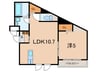 ザ・アパートメント今津 1LDKの間取り