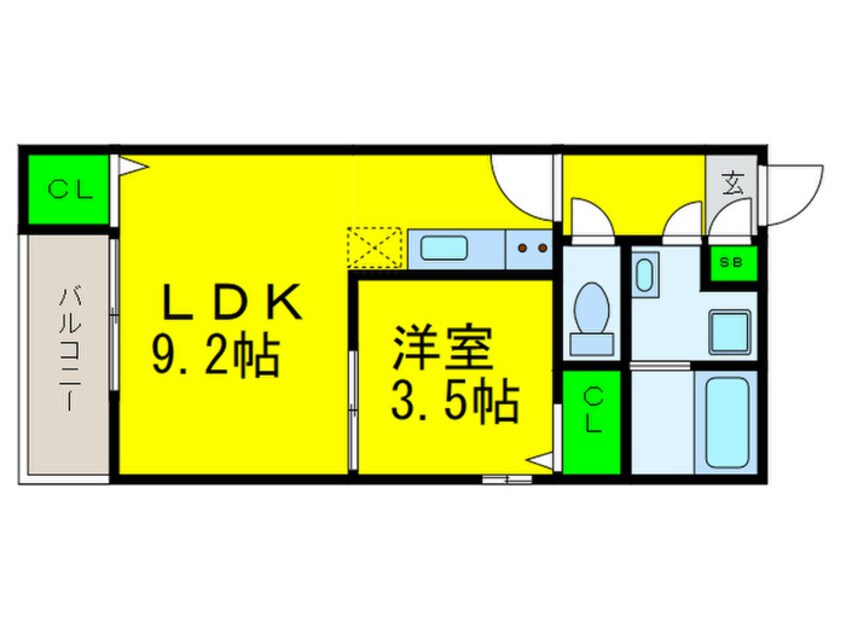間取図 CRASTINE遠里小野