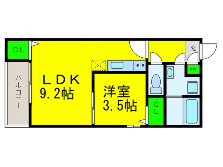 間取図 CRASTINE遠里小野