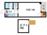リュミエル西村 1Kの間取り