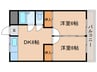 本宮ハイツ 2DKの間取り