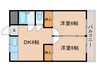 本宮ハイツ 2DKの間取り