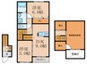 ルームス花水木 2DKの間取り