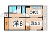 富田ハイツ 2DKの間取り