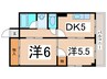 富田ハイツ 2DKの間取り