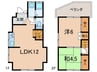 魚住町住吉３丁目貸家 2LDKの間取り