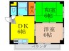 アポリア住吉 2DKの間取り