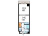 御所北エクセル三宅 1DKの間取り