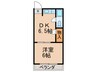 エスポワール墨江 1DKの間取り