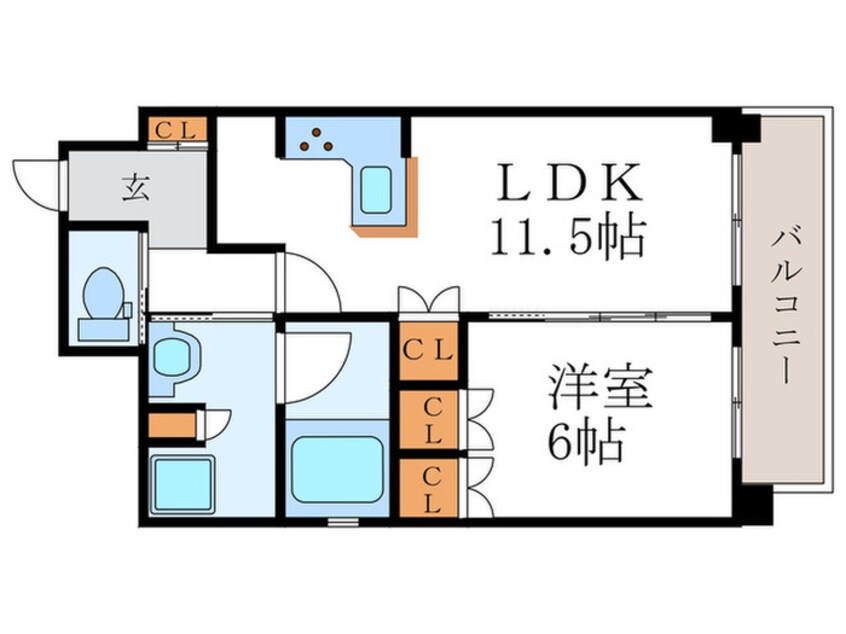 間取図 リーガル京都堀川中立売（201)