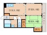 リベラシオン稲荷 2DKの間取り
