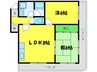 パ－ク大浜 2LDKの間取り