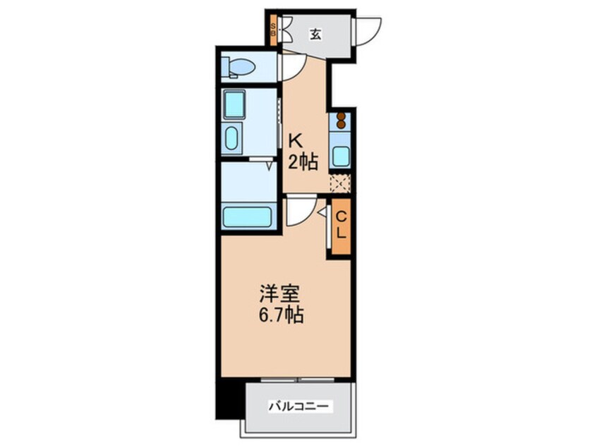 間取図 サムティ南堀江LUCE(602)