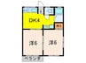 ハイツクローバー 2DKの間取り