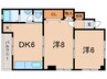 川上マンション 2DKの間取り